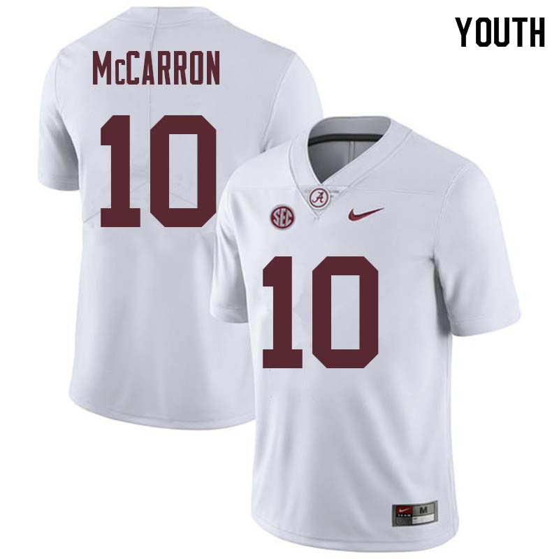 Youth #10 AJ McCarron Alabama Crimson Tide College Football Jerseys Sale-White